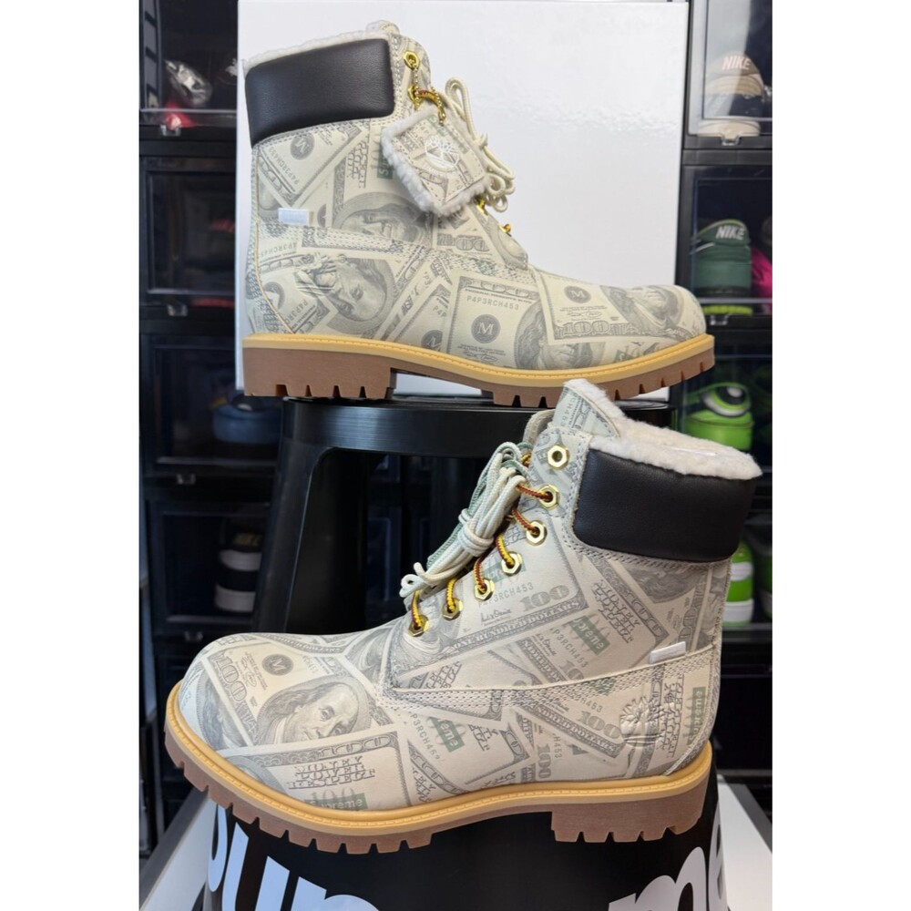 Supreme MM6 Maison Margiela Timberland $100 Bills 6" Premium Waterproof Boot 9.5